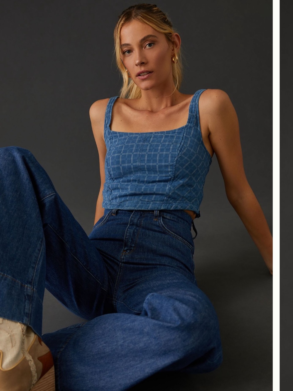 Pilcro Cotton Corset Tank